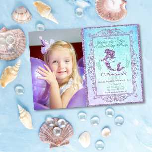 Invitation PHOTO - Fête d'anniversaire sous la mer au bassin