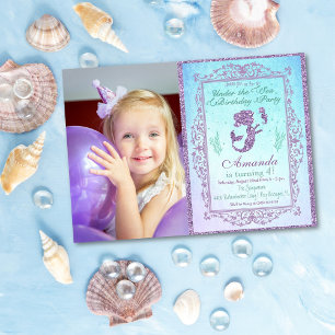 Invitation PHOTO Fête d'anniversaire sous la mer au bassin de