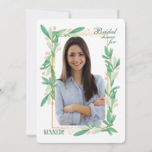 Invitation Photo Feuilles Vertes