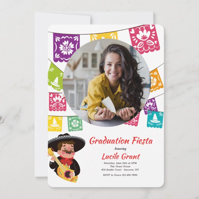 Invitation photo Fiesta Flags (Devant)