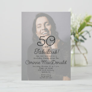 Invitation Photo Fifty et Fabuleux de style 90's pour 50e ann