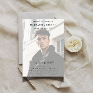 Invitation Photo figée Célébration de la vie funéraire Memori