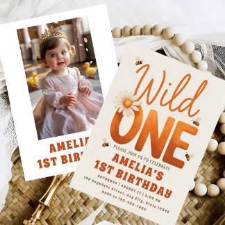 Invitation Photo Fille Anniversaire Fleur de Marguerite Sauva