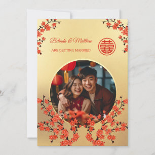Invitation Photo Fleur Orientale Mariage Chinois