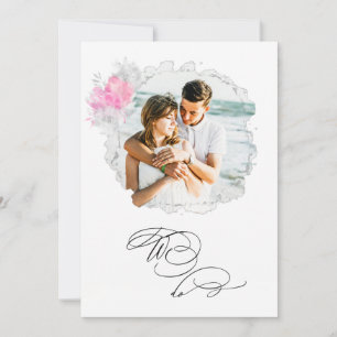 Invitation *~* PHOTO Fleur RSVP + QR AR6 NOUS FAISONS Mariage