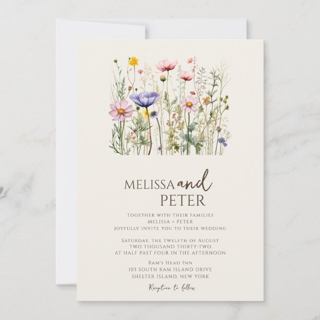 Invitation photo fleur sauvage (Devant)