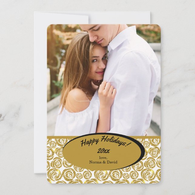 Invitation Photo Fleurs d'Or (Devant)