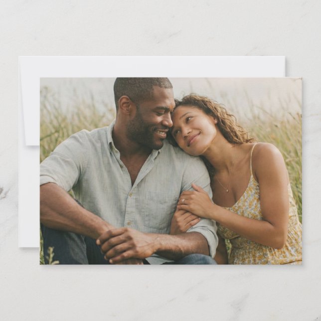 Invitation Photo Floral Beige Chaud (Devant)