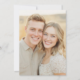 Invitation Photo Floral Beige Joyeux