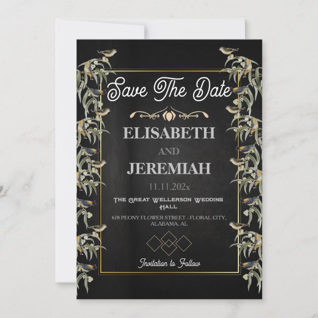 Invitation Photo Floral Classic Wedding Enregistrer la date (Devant)