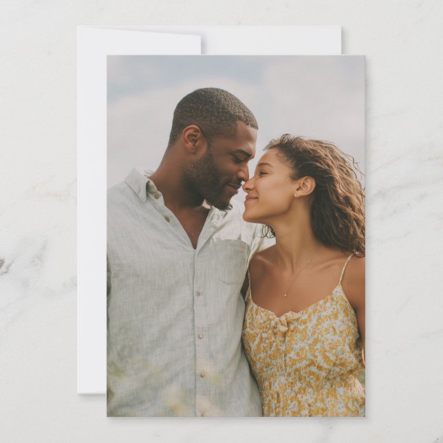 Invitation Photo floral jaune joyeux (Devant)