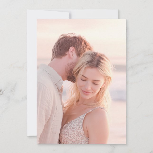 Invitation Photo Floral Pastel Romantique (Devant)