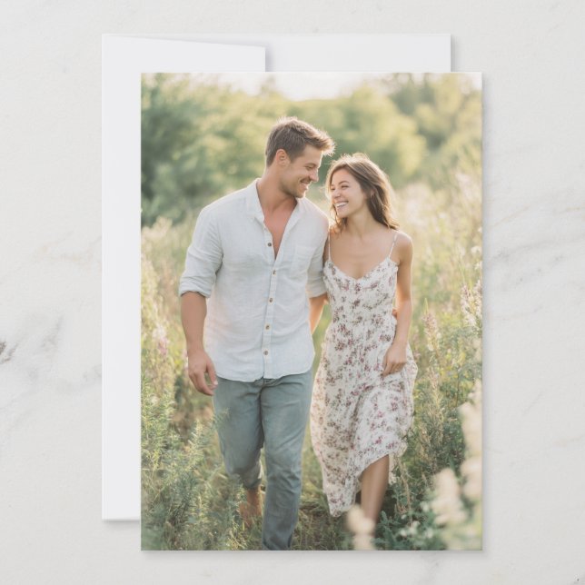 Invitation Photo floral pastel serein (Devant)