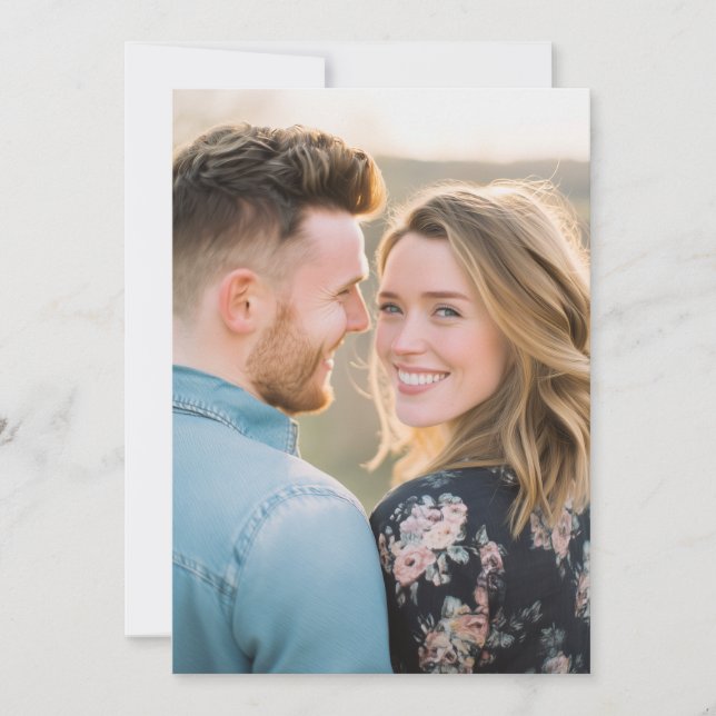 Invitation Photo floral rose serein (Devant)
