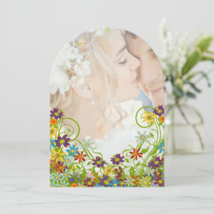 Invitation Photo Floral Tourbillonnant Flower Mariage