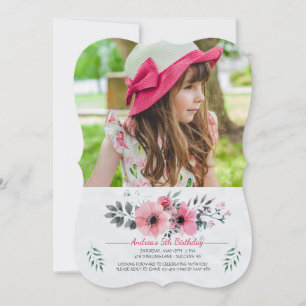 Invitation photo florale aquarelle