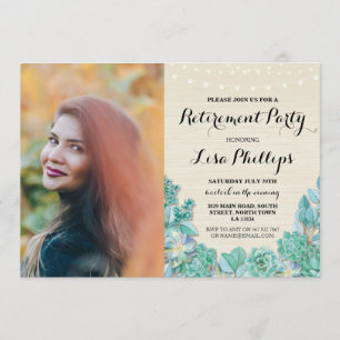 Invitation Photo florale de Succulents de menthe de partie de