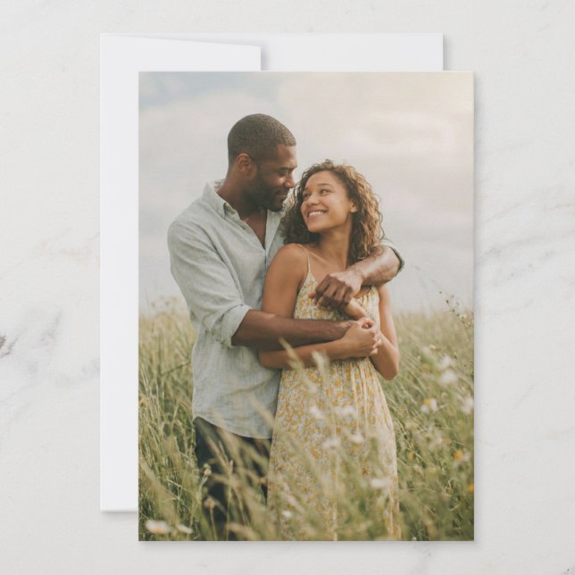 Invitation Photo florale jaune tranquille (Devant)