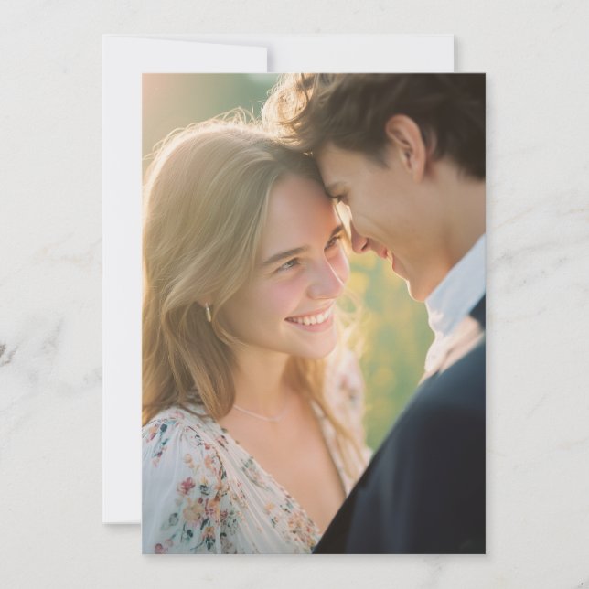 Invitation Photo Florale Pastel Romantique (Devant)