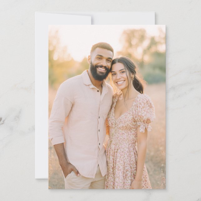 Invitation Photo florale rose sereine (Devant)