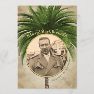 Invitation Photo funéraire Elégant Palm Tree Marble
