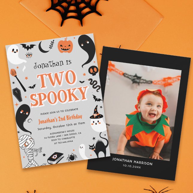 Invitation Photo Garçon Halloween 2e Anniversaire  (Créateur téléchargé)