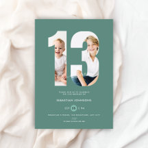 Photo Garçons Vert Personnalisé Numéro Anniversair