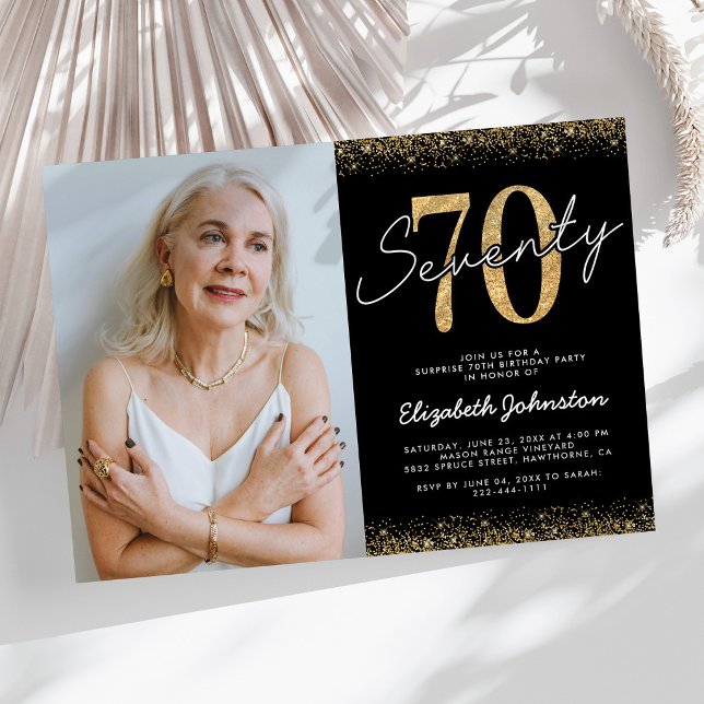 Invitation photo glamour pour 70e anniversaire (Créateur téléchargé)