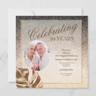 Invitation Photo Gold Leaf