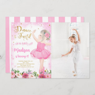 Invitation photo Goled Ballerina