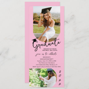 Invitation Photo Graduation Party Moderne Élégant Script