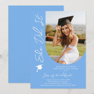 Invitation Photo Graduation Party Moderne Élégant Script