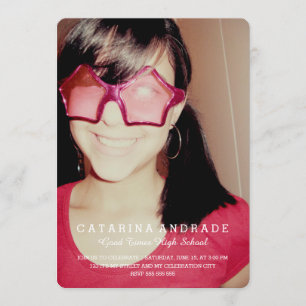 Invitation Photo Graduation Party Moderne lycée sur mesure