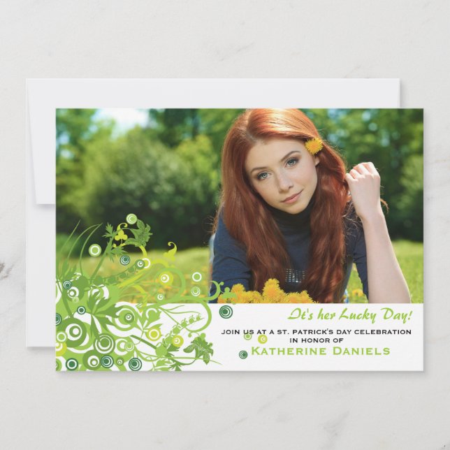 Invitation photo Green Bouquet (Devant)