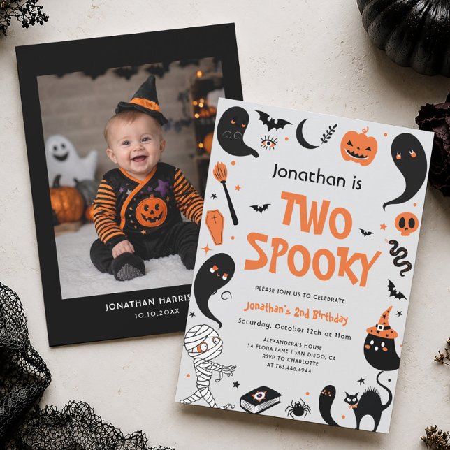 Invitation Photo Halloween 2e Anniversaire Garçon Fête  (Créateur téléchargé)