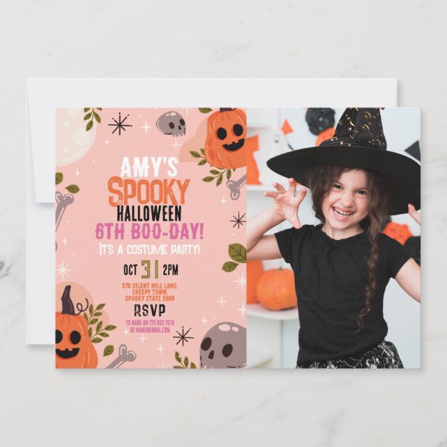 Invitation Photo Halloween Anniversaire - tout âge - Fête des (Devant)