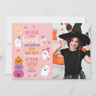 Invitation Photo Halloween Filles Anniversaire Citrouille