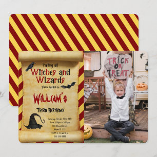 Invitation photo Halloween modifiable Anniversaire