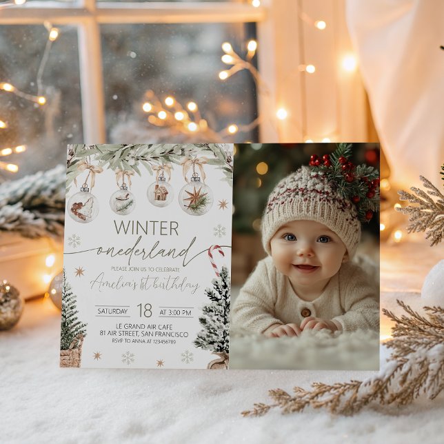 Invitation Photo Hiver Onederland (Créateur téléchargé)