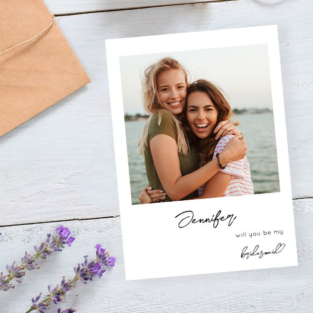 Invitation Photo instantanée Be My Proposition V2 Écriture ma (Créateur téléchargé)