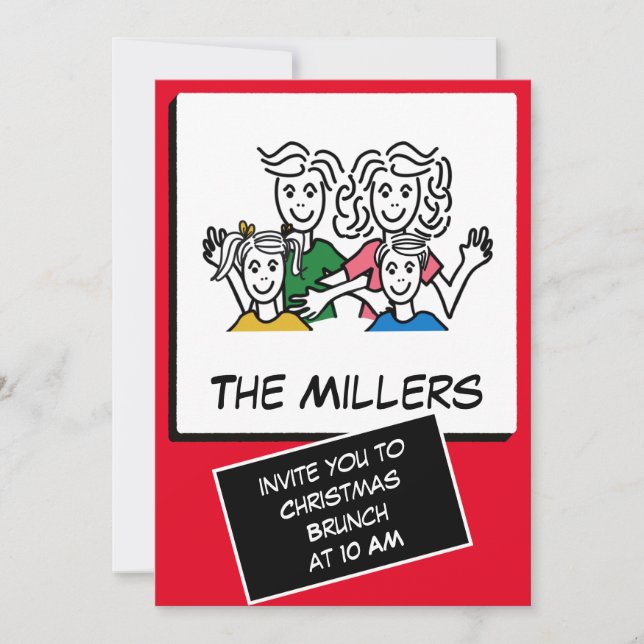 Invitation Photo instantanée moderne Brunch de Noël (Devant)