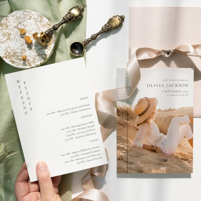 Invitation Photo Itinéraire du week-end moderne (Créateur téléchargé)