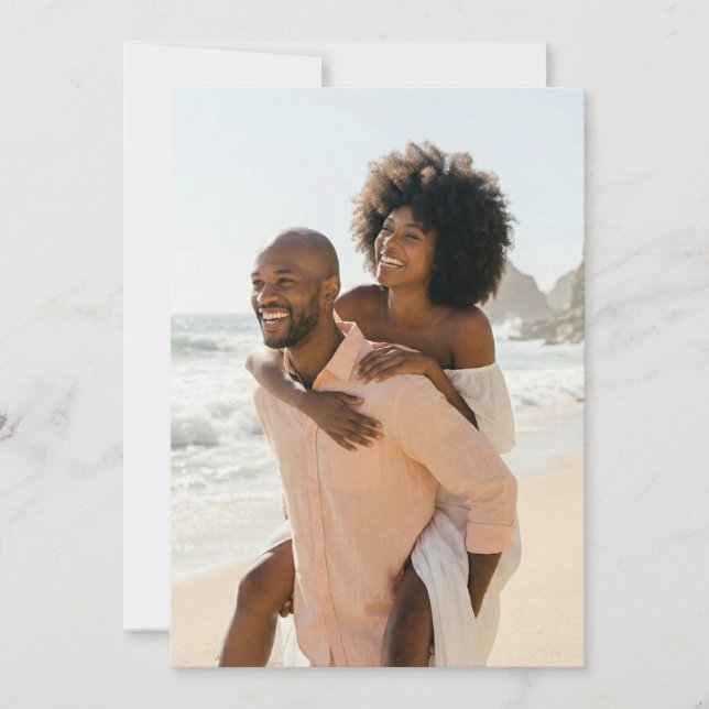 Invitation Photo joyeuse de plage aux tons pastel (Devant)