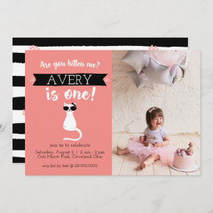 Invitation photo Kitten Me First Birthday