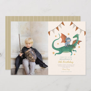 Invitation Photo Knight and Dragon Royal Medieval Birthday