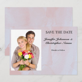 Invitation Photo Lavender Mist Marble Enregistrer la date