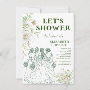 Invitation Photo Let's Shower Elizabeth Pampas Fête des marié