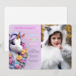 Invitation Photo Licorne 6ème Anniversaire