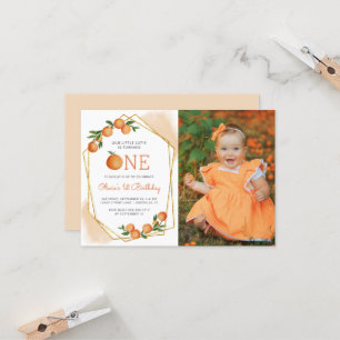 Invitation Photo Little Cutie Orange 1er anniversaire Invitat