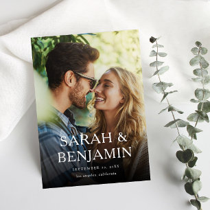 Invitation Photo M moderne Chic vertical Enregistrer la date